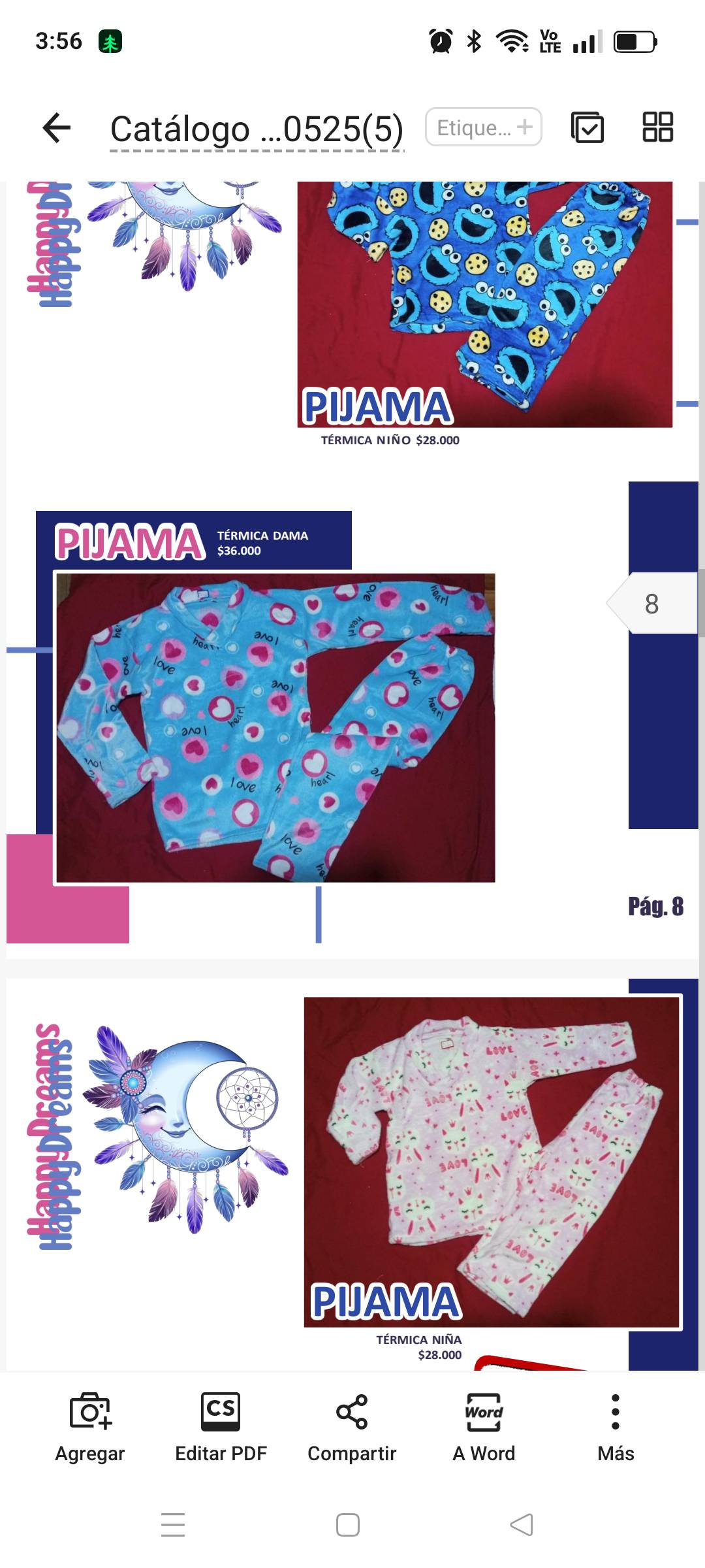 Pijama térmica 